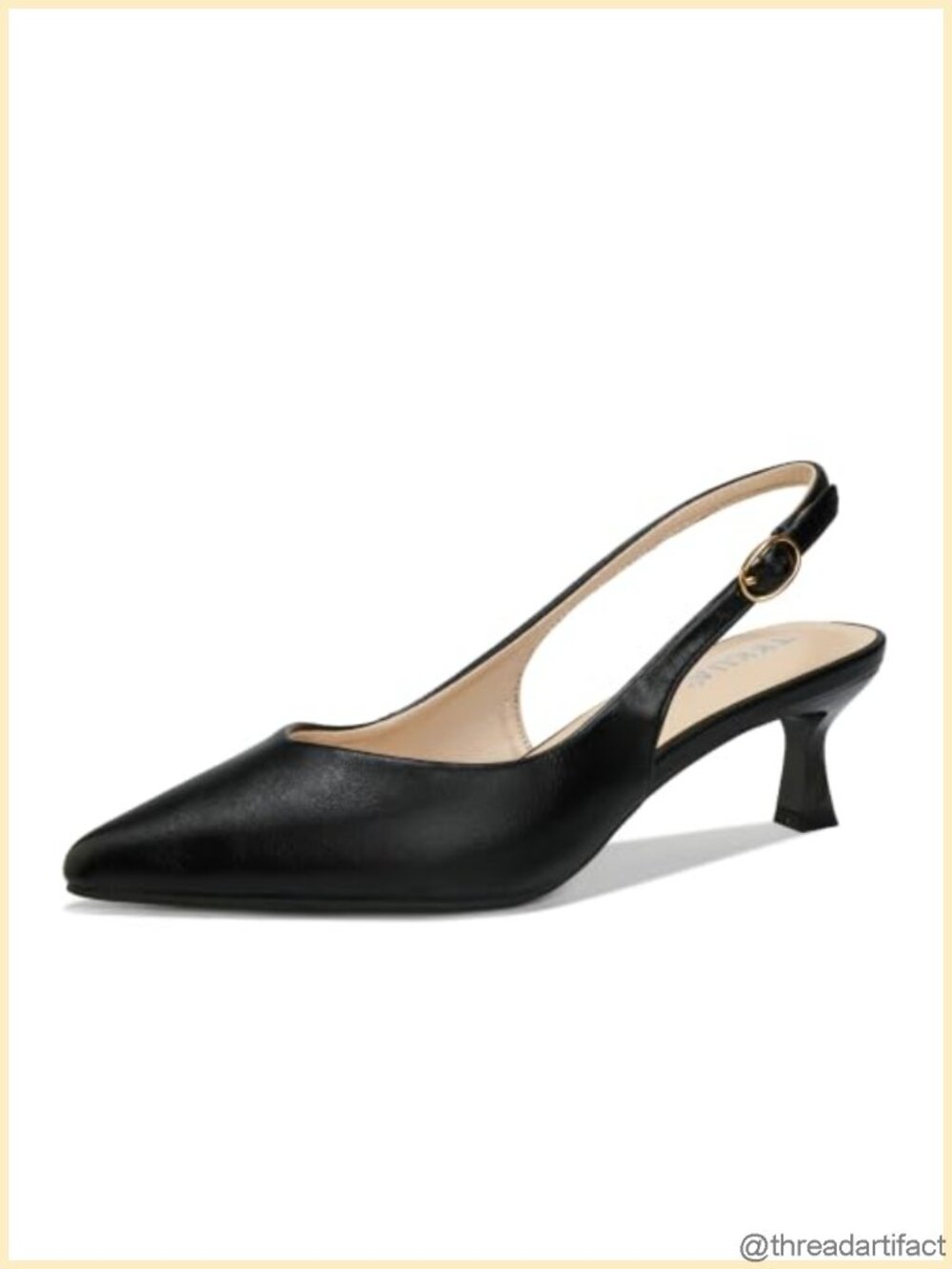 Pointed Toe Kitten Heels 2 Inch Slingback Pumps PU Dress Shoes